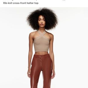 Aritzia Sculpt Knit Criss Cross Cropped Tank